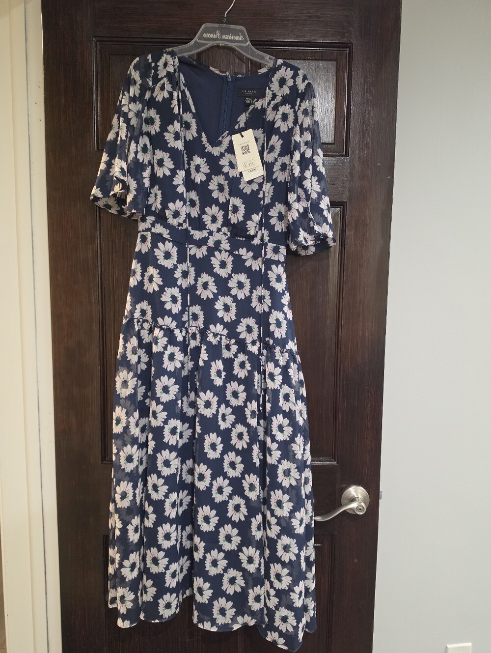 Ted Baker Navy Maxi Dress with White Daisy Print